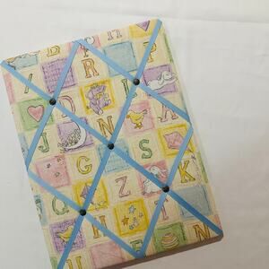 Vintage Alphabet Fabric Gender Neutral Nursery Memo Board